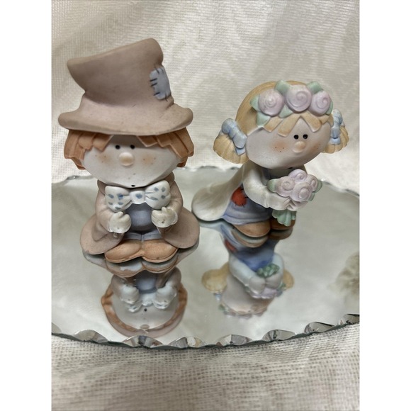 Bumpkins Bisque Porcelain Bride & Groom Figurines Fabrizio George Cake Toppers - Picture 6 of 10
